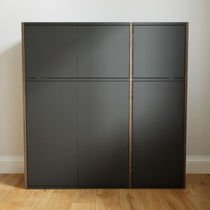 Kommode Graphitgrau - Design-Lowboard: Türen in Graphitgrau - Hochwertige Materialien - 115 x 117 x 34 cm, Selbst zusammenstellen