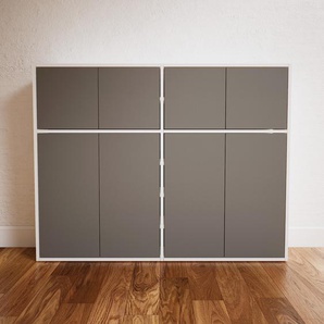 Kommode Grau - Design-Lowboard: Türen in Grau - Hochwertige Materialien - 151 x 117 x 34 cm, Selbst zusammenstellen