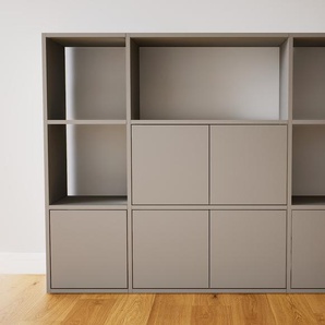 Kommode Grau - Design-Lowboard: Türen in Grau - Hochwertige Materialien - 154 x 117 x 34 cm, Selbst zusammenstellen