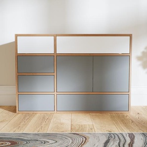 Kommode Grau - Lowboard: Schubladen in Grau & Türen in Grau - Hochwertige Materialien - 115 x 79 x 34 cm, konfigurierbar