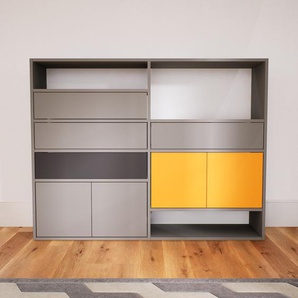 Kommode Grau - Lowboard: Schubladen in Grau & Türen in Grau - Hochwertige Materialien - 151 x 117 x 34 cm, konfigurierbar
