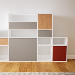 Kommode Grau - Lowboard: Schubladen in Grau & Türen in Grau - Hochwertige Materialien - 192 x 117 x 34 cm, konfigurierbar