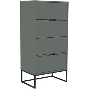 Xxxl Kommode Lipp, Grün, Schwarz, Holzwerkstoff, 4 Schubladen, 60x127x43 cm, Typenauswahl, Beimöbel erhältlich, Wohnzimmer, Kommoden & Sideboards, Kommoden