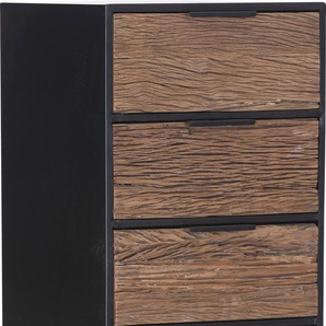 Kommode GUTMANN FACTORY Magic Sideboards Gr. B/H/T: 50 cm x 106 cm x 42 cm, 4, braun (braun, schwarz) Kommode aus recyceltem Altholz