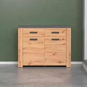 Kommode HOME AFFAIRE Ambres Sideboards Gr. B/H/T: 116cm x 91cm x 35cm, 2 St., braun (artisan eiche melamin) matte Echtholzoptik, ca. Maße BxH: 116x91 cm, hellbraun, schmal