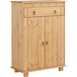 Kommode HOME AFFAIRE Indra, beige (natur), B:74cm H:100cm T:35cm, Massivholz, Sideboards, 74 cm breit, Topseller