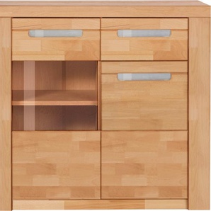 Kommode HOME AFFAIRE Kolding Sideboards Gr. B/H/T: 100cm x 90cm x 40cm, Holzwerkstoff Kernbuchefarben (Korpus)/ Massivholz Kernbuche (Front), beige (kernbuche teilmassiv) teilmassiv