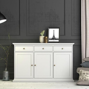 Kommode HOME AFFAIRE Paris Sideboards Gr. B/H/T: 144cm x 92cm x 46cm, 3 St., 3, weiß mit vielen Staurammöglichkeiten und einer Rahmenoptik, Breite 143,7 cm