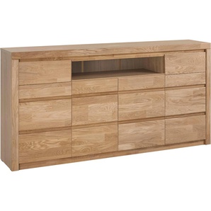 Kommode HOME AFFAIRE Silkeborg Sideboards Gr. Holzwerkstoff eichefarben (Korpus) / Massivholz Eiche (Front), braun (eiche teilmassiv) Kommode Breite 170 cm