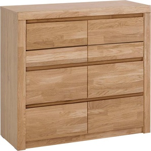 Kommode HOME AFFAIRE Silkeborg Sideboards Gr. Holzwerkstoff eichefarben (Korpus) / Massivholz Eiche (Front), braun (eiche teilmassiv) Breite 90 cm