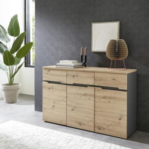 Kommode INNOSTYLE Memphis Sideboards Gr. B/H/T: 135cm x 82cm x 38cm, 3 St., braun (artisan eiche) Breite 135