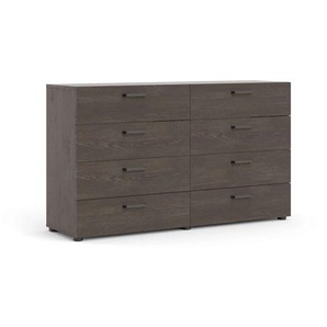 Kommode INOSIGN Dallas Aufbewahrung, Schubladenschrank, Stauraum Sideboards Gr. B/H/T: 140 cm x 81,7 cm x 40,3 cm, mit 8 Schubladen, 8 St., braun (dunkelbraun) Sideboard, 8 Schubladen mit Metallgriffen, Breite 140 cm, Höhe 68 cm