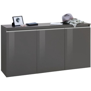 Kommode INOSIGN Magic, Kommode, Schrank, Kredenz Sideboards grau (anthrazit) mit 3 Türen, Komplett Hochglanz lackiert, (BTH) 150x40x81 cm