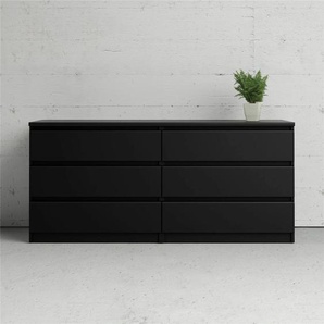 Kommode INOSIGN Naia, Aufbewahrung, Schubladenschrank, Sideboard Sideboards Gr. B/H/T: 153,8cm x 70,1cm x 50cm, 6 St., schwarz Sideboard mit 6 Schubladen, Breite 153 cm, Höhe 70 cm