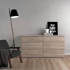 Kommode INOSIGN Nova, Aufbewahrung, Schubladenschrank, Stauraum Sideboards Gr. B/H/T: 153,4cm x 83,7cm x 50,0cm, 6 St., braun (trüffel) Schubladenkommode 8 Schubladen, Stauraum, grifflos, Breite 154 cm, Höhe 84 cm