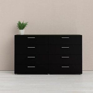 Kommode INOSIGN Pepe, Aufbewahrung, Schubladenschrank, Stauraum Sideboards Gr. B/H/T: 140cm x 81,7cm x 40,3cm, 8 St., schwarz Schubladenkommode Sideboard mit 8 Schubläden, Breite 140 cm, Höhe 82 cm