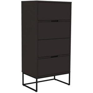 Xxxl Kommode Lipp, Schwarz, Holzwerkstoff, 4 Schubladen, 60x127x43 cm, Typenauswahl, Beimöbel erhältlich, Wohnzimmer, Kommoden & Sideboards, Kommoden