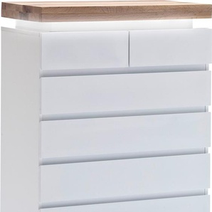 Kommode MCA FURNITURE Romina Sideboards Gr. B/H/T: 73cm x 114cm x 40cm, 6 St., weiß (weiß matt) Schubladenkommode mit LED Beleuchtung dimmbar, inkl. Fernbedienung