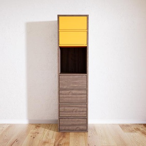 Kommode Nussbaum - Design-Lowboard: Schubladen in Nussbaum - Hochwertige Materialien - 41 x 156 x 34 cm, Selbst zusammenstellen