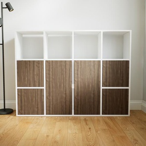 Kommode Nussbaum - Design-Lowboard: Türen in Nussbaum - Hochwertige Materialien - 156 x 117 x 34 cm, Selbst zusammenstellen