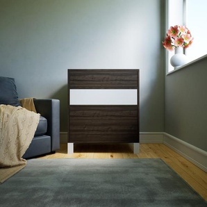 Kommode Nussbaum - Design-Lowboard: Schubladen in Nussbaum - Hochwertige Materialien - 77 x 91 x 47 cm, Selbst zusammenstellen