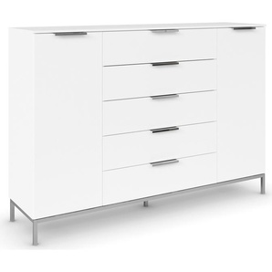 Kommode RAUCH Flipp Sideboards Gr. B/H/T: 160cm x 111cm x 42cm, 5 St., weiß (alpinweiß) 2-türig mit 5 Schubladen und Soft-Close-Funktion in zwei Breiten