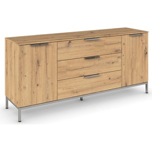 Kommode RAUCH Flipp Sideboards Gr. B/H/T: 160cm x 72cm x 42cm, 3 St., braun (eiche artisan) 2-türig mit 3 Schubladen und Soft-Close-Funktion