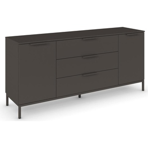 Kommode RAUCH Flipp Sideboards Gr. B/H/T: 160cm x 72cm x 42cm, 3 St., grau (graphit) 2-türig mit 3 Schubladen und Soft-Close-Funktion