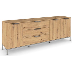 Kommode RAUCH Flipp Sideboards Gr. B/H/T: 200cm x 72cm x 42cm, 3 St., braun (eiche artisan) 3-türig mit 3 Schubladen und Soft-Close-Funktion