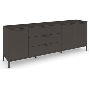 Kommode RAUCH Flipp Sideboards Gr. B/H/T: 200cm x 72cm x 42cm, 3 St., grau (graphit) 3-türig mit 3 Schubladen und Soft-Close-Funktion