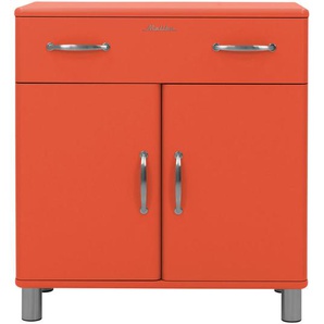 Kommode, Rot, Metall, 1 Fächer, 1 Schubladen, 86x92x41 cm, Typenauswahl, Beimöbel erhältlich, stehend, in verschiedenen Holzdekoren erhältlich, Wohnzimmer, Kommoden & Sideboards, Kommoden