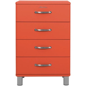 Kommode, Rot, Metall, 4 Schubladen, 60x92x41 cm, in verschiedenen Holzdekoren erhältlich, stehend, Beimöbel Typenauswahl, Wohnzimmer, Kommoden & Sideboards, Kommoden