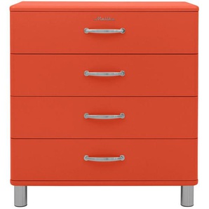 Kommode, Rot, Metall, 4 Schubladen, 86x92x41 cm, Typenauswahl, Beimöbel erhältlich, stehend, in verschiedenen Holzdekoren erhältlich, Wohnzimmer, Kommoden & Sideboards, Kommoden