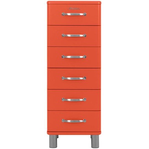 Kommode, Rot, Metall, 6 Schubladen, 41x111x41 cm, Typenauswahl, Beimöbel erhältlich, stehend, in verschiedenen Holzdekoren erhältlich, Wohnzimmer, Kommoden & Sideboards, Kommoden