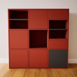 Kommode Terrakotta - Lowboard: Schubladen in Terrakotta & Türen in Terrakotta - Hochwertige Materialien - 118 x 117 x 34 cm, konfigurierbar