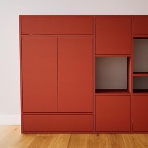 Kommode Terrakotta - Lowboard: Schubladen in Terrakotta & Türen in Terrakotta - Hochwertige Materialien - 154 x 117 x 34 cm, konfigurierbar