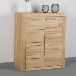 Kommode VOGL MÖBELFABRIK Toronto, beige (kernbuchefarben, kernbuche massiv), B:91cm H:115cm T:42cm, Sideboards, Höhe 115 cm