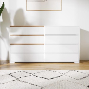 Kommode Weiß - Design-Lowboard: Schubladen in Weiß - Hochwertige Materialien - 151 x 81 x 34 cm, Selbst zusammenstellen