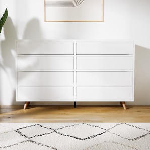 Kommode Weiß - Design-Lowboard: Schubladen in Weiß - Hochwertige Materialien - 151 x 91 x 34 cm, Selbst zusammenstellen