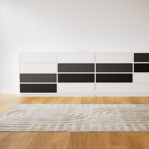 Kommode Weiß - Design-Lowboard: Schubladen in Weiß - Hochwertige Materialien - 300 x 85 x 34 cm, Selbst zusammenstellen