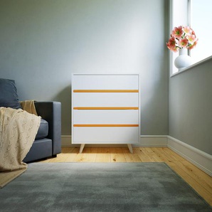 Kommode Weiß - Design-Lowboard: Schubladen in Weiß - Hochwertige Materialien - 77 x 91 x 34 cm, Selbst zusammenstellen
