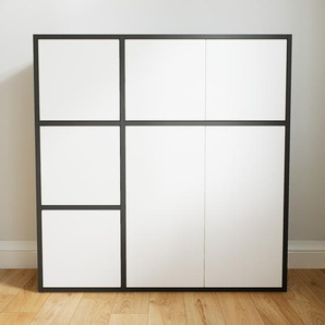 Kommode Weiß - Design-Lowboard: Türen in Weiß - Hochwertige Materialien - 115 x 117 x 34 cm, Selbst zusammenstellen