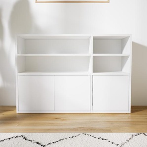 Kommode Weiß - Design-Lowboard: Türen in Weiß - Hochwertige Materialien - 115 x 79 x 34 cm, Selbst zusammenstellen