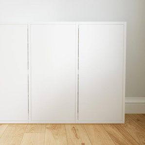 Kommode Weiß - Design-Lowboard: Türen in Weiß - Hochwertige Materialien - 118 x 79 x 34 cm, Selbst zusammenstellen
