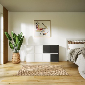Kommode Weiß - Design-Lowboard: Türen in Weiß - Hochwertige Materialien - 151 x 79 x 34 cm, Selbst zusammenstellen