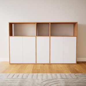 Kommode Weiß - Design-Lowboard: Türen in Weiß - Hochwertige Materialien - 190 x 117 x 34 cm, Selbst zusammenstellen