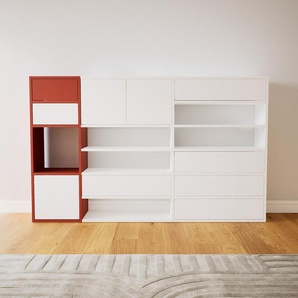 Kommode Weiß - Lowboard: Schubladen in Weiß & Türen in Weiß - Hochwertige Materialien - 190 x 117 x 34 cm, konfigurierbar