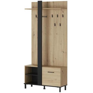 Kompaktgarderobe  Frenten ¦ holzfarben ¦ Maße (cm): B: 89,5 H: 191 T: 33