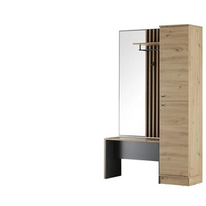 Kompaktgarderobe  Harmony ¦ holzfarben ¦ Maße (cm): B: 122 H: 190 T: 37