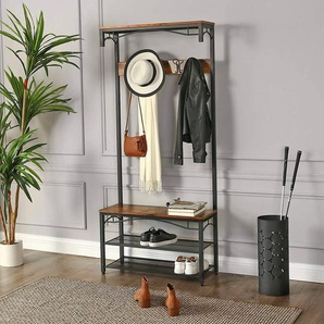 Kompaktgarderobe Welburn 80 x 179 x 30cm Braun